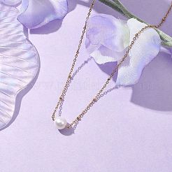 Круглые ожерелья с подвесками из натурального культивированного пресноводного жемчуга X-NJEW-JN04966