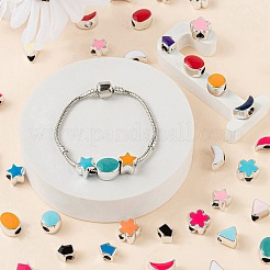 70шт 7 стиля уф-покрытие акриловые европейские бусины OACR-LS0001-05