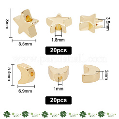 40шт 2 стильные латунные бусины&nbsp;KK-GO0001-04