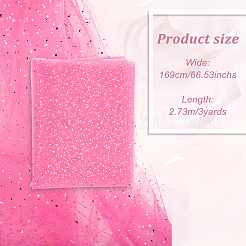 Polyester-Netz-Spitzenstoff mit Stern- und Mondmuster&nbsp;DIY-WH0504-446A
