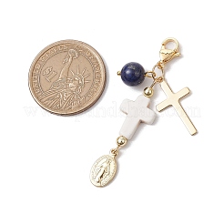 7 шт. 7 стиля овальные с латунными подвесками в виде Девы Марии HJEW-JM02706