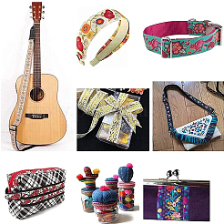 2 рулон 2-х цветной репсовой ленты из полиэстера и шелка в этническом стиле&nbsp;OCOR-GF0003-68