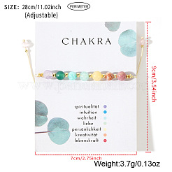 Богемный стиль красочные натуральные драгоценные камни круглые бусины регулируемые плетеные браслеты HK2313