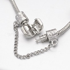 花の合金ラインストーンエナメルヨーロッパビーズのブレスレット  樹脂ヨーロッパのビーズ付き  真鍮チェーンと合金クラスプ  ミックスカラー  180mm&nbsp;BJEW-I182-01