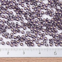 MIYUKIラウンドロカイユビーズ  日本製シードビーズ  11/0  （rr24)シルバーライニングアメジスト  11/0  2x1.3mm  穴：0.8mm  約1111個/10g&nbsp;X-SEED-G007-RR0024