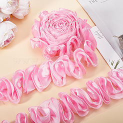 4.6~5 ярд полиэстерового атласного шифонового волнистого кружева&nbsp;OCOR-GF0003-53C