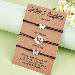 3шт. набор из 3 браслетов-бабочек из нержавеющей стали 430 JB723A