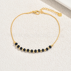 Женские браслеты на ногу из латуни и акрила в европейском стиле с круглыми бусинами&nbsp;DQ1361