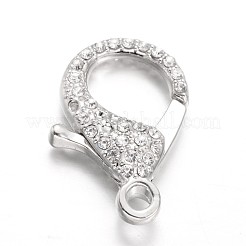 Застежки из сплава со стразами в виде когтей омара&nbsp;PALLOY-L166-01P