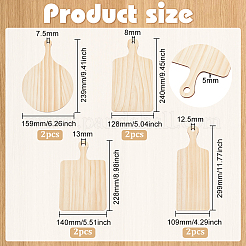 8pcs 4 styles de grands pendentifs en bois&nbsp;WOOD-FG0001-32