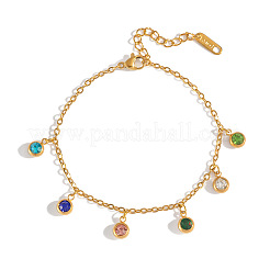 Браслеты с подвесками из нержавеющей стали 304 с паве из кубических цирконий GN4045