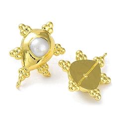 Покрытие стойки латунные серьги-гвоздики в форме капли KK-K348-10G