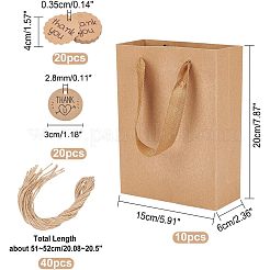 Rechteckige Kraftpapiertüten mit Griff&nbsp;CARB-NB0001-05