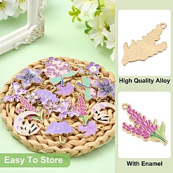 22шт 11 стиля светлые позолоченные подвески из сплава с эмалью&nbsp;ENAM-YW0008-41