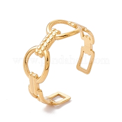 Anillo de puño abierto con forma de gafas de acero inoxidable 304 con revestimiento iónico (IP)&nbsp;RJEW-H107-02G