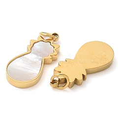 Подвески в форме кошки из нержавеющей стали 304 с натуральным белым ракушечным узором STAS-Q345-20G