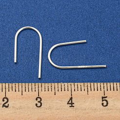 925スターリングシルバーピアスフック  イヤーワイヤー ループなし  s925スタンプあり  銀  17.5x8x0.7mm&nbsp;STER-NH0001-39S