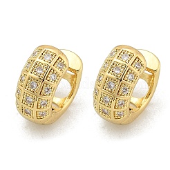 Латунные серьги-кольца из прозрачного кубического циркония&nbsp;EJEW-D311-102G