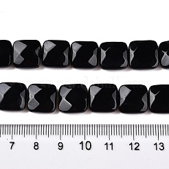 Нити бусин из натурального черного агата&nbsp;G-T138-165