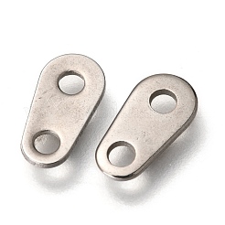 変色しない304ステンレススチールチェーンタブ  チェーン延長コネクター  ステンレス鋼色  10x5x1mm  穴：1.8mm&nbsp;STAS-Z034-01P-04