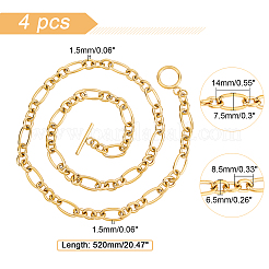 4 шт. унисекс pvd вакуумное покрытие нержавеющая сталь 304 цепочка Фигаро ожерелья&nbsp;STAS-DC0003-27