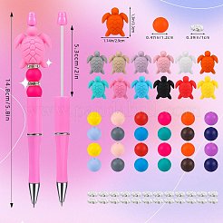 Наборы для изготовления круглых силиконовых бусин черепахи своими руками и шариковых ручек из АБС-пластика DIY-SZ0010-23