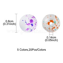 100шт 5 цвета стеклянные бусины GLAA-FS0001-41