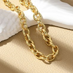 Латунные браслеты-цепочки с кольцами для женщин и мужчин&nbsp;X-BJEW-K273-09G