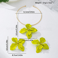 Комплекты из серег-гвоздиков и чокеров с цветочным узором для женщин&nbsp;WGECDA8-01