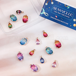 16шт 2 стильные стеклянные подвески GLAA-SC0001-54