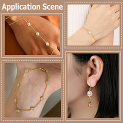 50 шт. латунные подвески-коннекторы с прозрачным кубическим цирконием&nbsp;KK-BBC0023-16