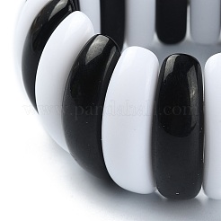 Эластичный браслет из акриловых бусин с имитацией драгоценных камней&nbsp;BJEW-B074-01B