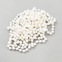 ABSプラスチックパールチェーン  ラウンド  ホワイト  8mm  5m / pc&nbsp;KY-WH0036-133C