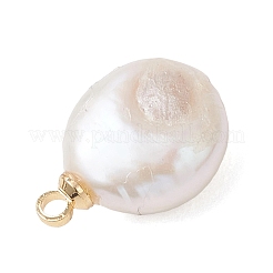 Плоские круглые подвески из натурального нуклеированного жемчуга Кеши&nbsp;PALLOY-JF04781