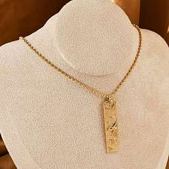 Colliers avec pendentifs rectangulaires en acier inoxydable 304 et zircone cubique transparente pour femmes et hommes&nbsp;NJEW-S435-01G-H