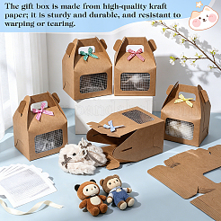 50 boîte rectangulaire en papier kraft pour desserts avec fenêtre visible&nbsp;CON-DR0001-13