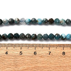 天然石アパタイトビーズ連売り  多面カット  ラウンド  4mm  穴：0.8mm  約97~103個/連  38~39cm&nbsp;LS-G-A276-C08-4mm-01