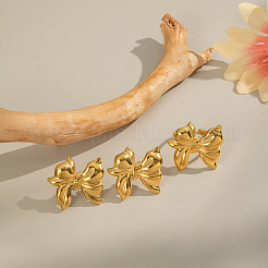 Комплекты из серег-гвоздиков и колец-манжет с бантом из нержавеющей стали для женщин TP4583-3