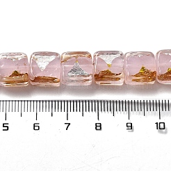 Бусины ручной работы из золотой и серебряной фольги в технике лэмпворк&nbsp;FOIL-C001-01C-07