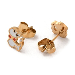 Серьги-гвоздики из нержавеющей стали 304 с ионным покрытием (IP) и красной эмалью&nbsp;EJEW-Q783-10G