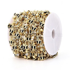 Латунные стеклянные цепочки-подвески в виде бабочек CHC-T018-12C-G