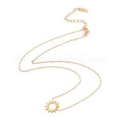 Женское ожерелье с подвеской в виде солнца из нержавеющей стали 304 с ионным покрытием (IP) NJEW-F292-05G