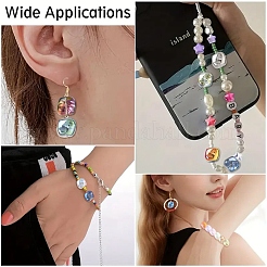 100шт. набор из 10-х цветных стеклянных бусин с гальваническим покрытием&nbsp;EGLA-YW0005-56A