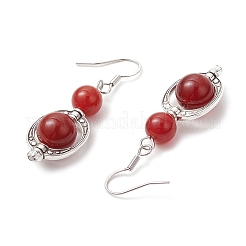 3 пара сережек-подвесок из натурального черного оникса EJEW-JE06384