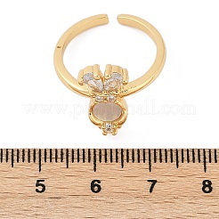 Открытые манжеты из латуни с микропаве из прозрачных кубических цирконий RJEW-G343-02G