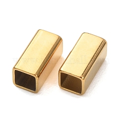 304ステンレスチューブビーズ  直方体の  イオンプレーティング（ip）  18KGP本金メッキ  10x5x5mm  穴：4x4mm&nbsp;STAS-L318-12G-04