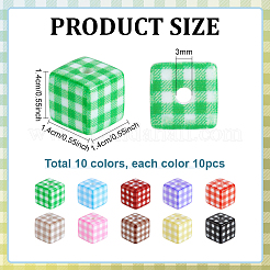 100 pz 10 colori stampati perline acriliche opache&nbsp;SACR-PH0002-40