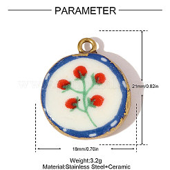 Подвески из нержавеющей стали 304 и фарфора&nbsp;STAS-OY005-79G