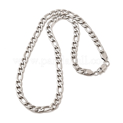 7 мм 304 нержавеющая сталь Фигаро цепочки ожерелья для женщин мужчин NJEW-B134-04A-P