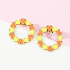 Серьги-гвоздики из нержавеющей стали 304 с эмалью EJEW-K268-18G